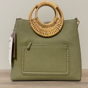 ANTIK KRAFT | Green Vegan Leather Crossbody Bag